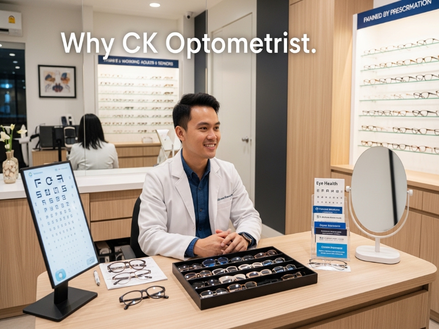Interior of CK Optometrist Consultant optical shop in Penang
